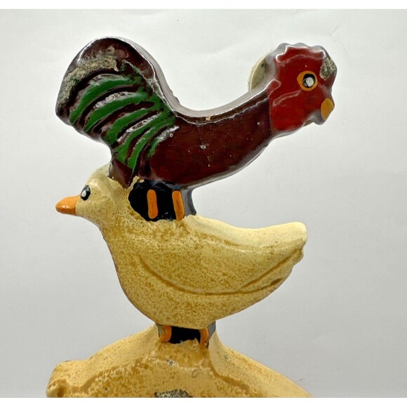 Vintage Cast Iron Farm Animals Door Stop Duck Pig Cow Sheep Rooster - Picture 2 of 6